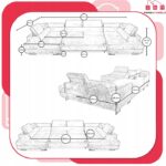 Narożnik kształt U rozkładany f. spania Savio Family meble szary sztruks - obrazek 7