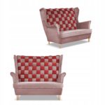 Sofa kanapa uszak CAROL DUO skandynawska Family Meble różowo - czerwona
