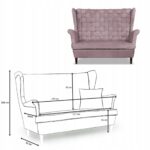 Zestaw wypoczynkowy Carol sofa fotele pufy paski Family Meble różowy - obrazek 6
