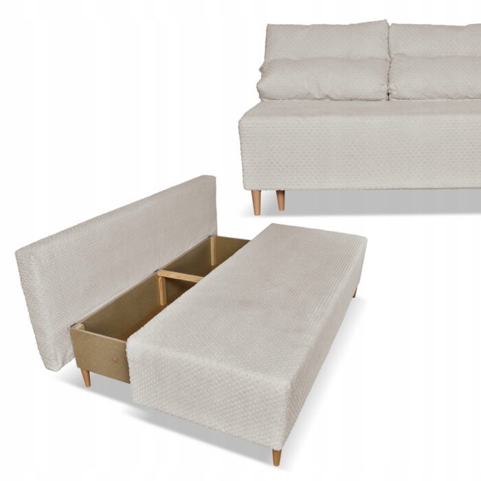 Kanapa sofa KIMO funkcja spania pojemnik Family Meble Twisster beż sztruks - obrazek 11