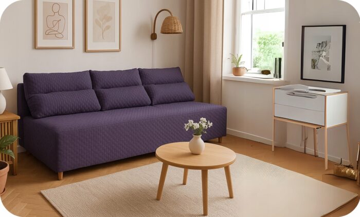 Kanapa sofa KIMO funkcja spania pojemnik Family Meble Twisster beż sztruks - obrazek 6
