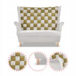 Zestaw uszak CAROL DUO sofa fotele pufy Family Meble biało - złoty - obrazek 4