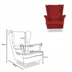 Zestaw wypoczynkowy Carol sofa fotele paski Family Meble czerwony - obrazek 8