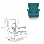 Zestaw wypoczynkowy Carol sofa fotele paski Family Meble turkusowy - obrazek 8
