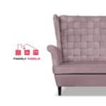 Zestaw wypoczynkowy Carol sofa fotele pufy paski Family Meble różowy - obrazek 3