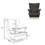 Zestaw wypoczynkowy Carol sofa fotele pufy paski Family Meble grafitowy - obrazek 8