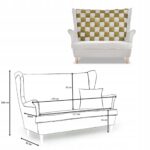 Zestaw uszak CAROL DUO sofa fotele pufy Family Meble biało - złoty - obrazek 6