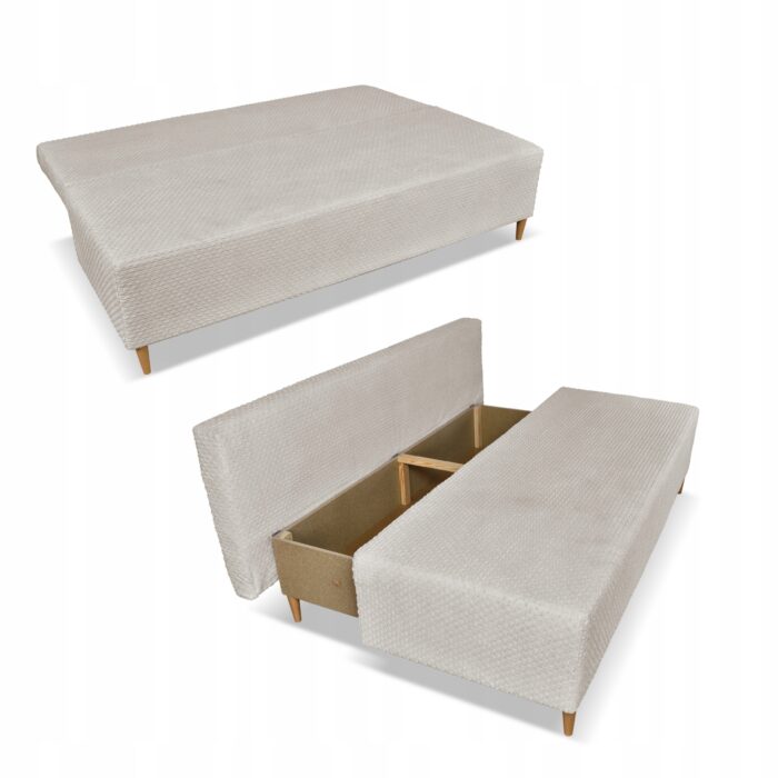 Kanapa sofa KIMO funkcja spania pojemnik Family Meble Twisster beż sztruks - obrazek 8