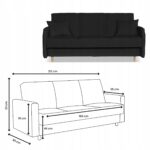 Kanapa sofa Merivo rozkładana wersalka f spania pojemnik Family czarna - obrazek 5