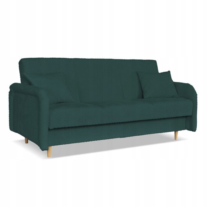 Kanapa sofa Merivo rozkładana wersalka f spania pojemnik Family zielona - obrazek 6