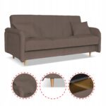 Kanapa sofa Merivo rozkładana wersalka f spania pojemnik Family brązowa - obrazek 4