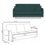 Kanapa sofa Merivo rozkładana wersalka f spania pojemnik Family zielona - obrazek 5