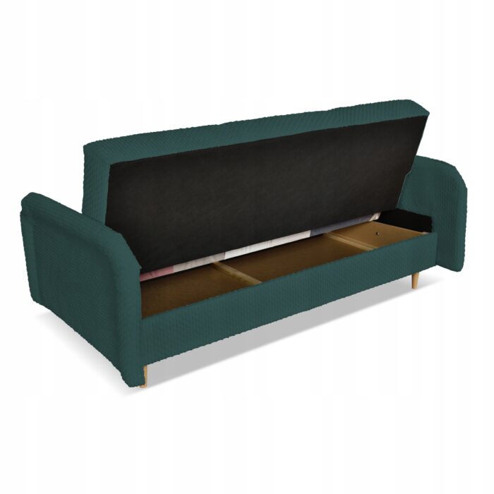 Kanapa sofa Merivo rozkładana wersalka f spania pojemnik Family zielona - obrazek 8