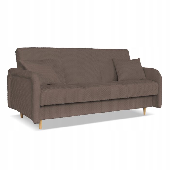 Kanapa sofa Merivo rozkładana wersalka f spania pojemnik Family brązowa - obrazek 6