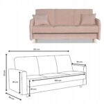 Kanapa sofa Merivo rozkładana wersalka f spania pojemnik Family różowa - obrazek 5