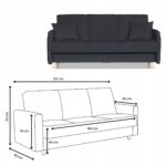 Kanapa sofa Merivo rozkładana wersalka f spania pojemnik Family grafitowa - obrazek 5