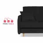 Kanapa sofa Merivo rozkładana wersalka f spania pojemnik Family czarna - obrazek 2