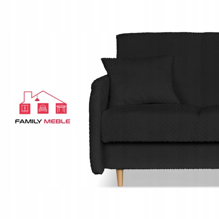 Kanapa sofa Merivo rozkładana wersalka f spania pojemnik Family czarna - obrazek 2