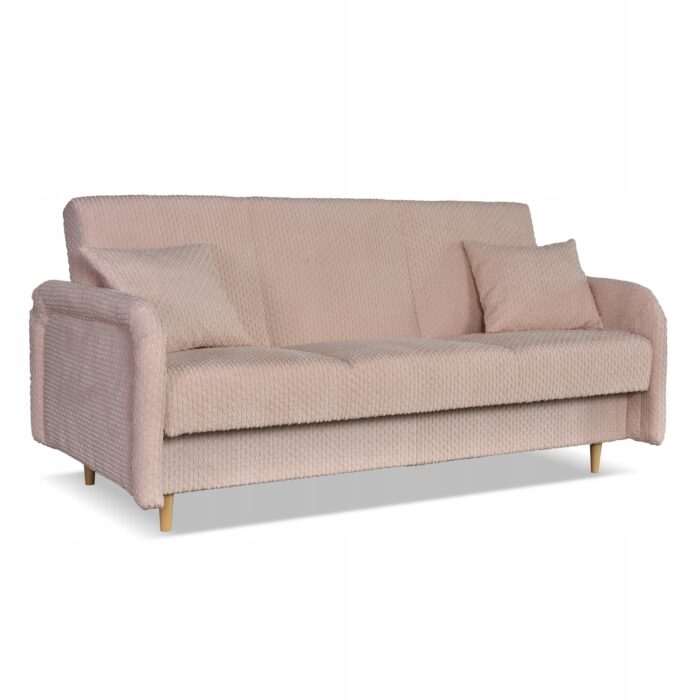 Kanapa sofa Merivo rozkładana wersalka f spania pojemnik Family różowa - obrazek 6