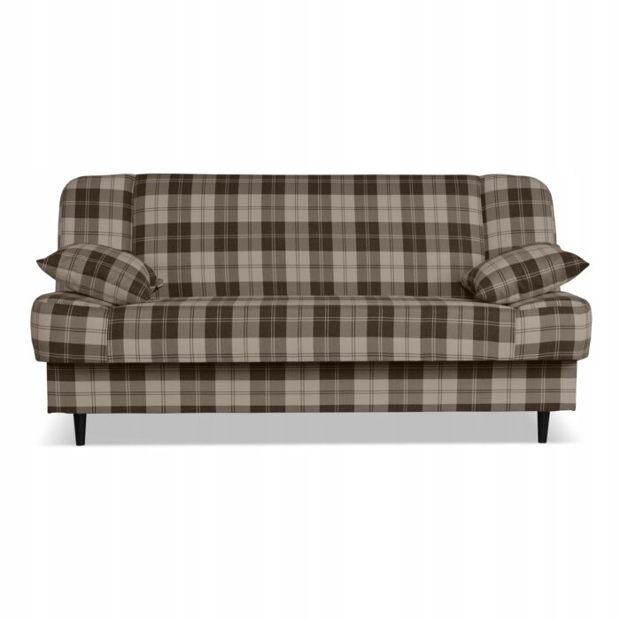 Kanapa sofa Sally rozkładana f spania Family meble krata brązowa - obrazek 8