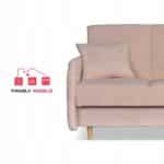 Kanapa sofa Merivo rozkładana wersalka f spania pojemnik Family różowa - obrazek 2