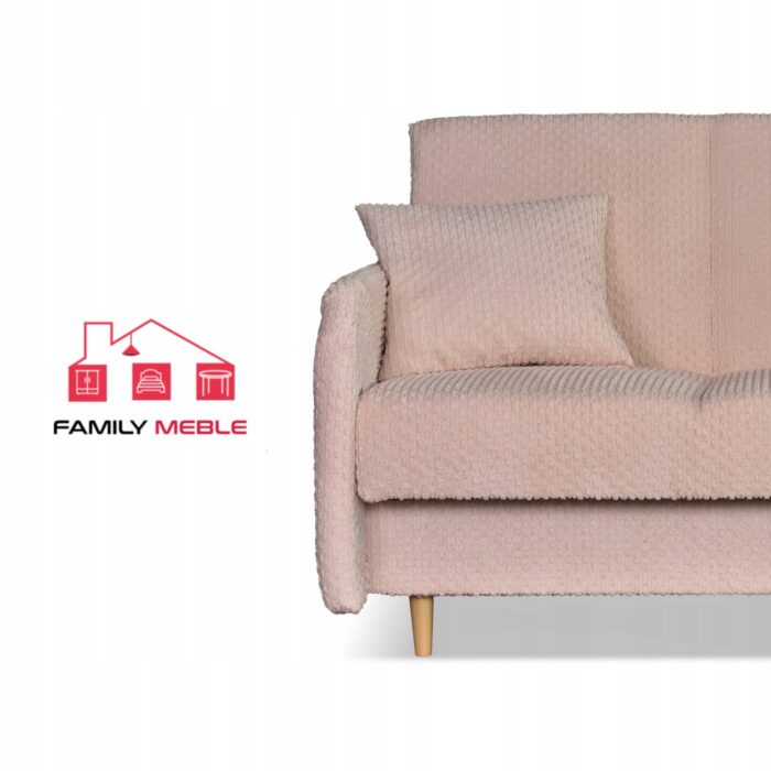 Kanapa sofa Merivo rozkładana wersalka f spania pojemnik Family różowa - obrazek 2