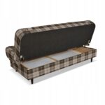 Kanapa sofa Sally rozkładana f spania Family meble krata brązowa - obrazek 9