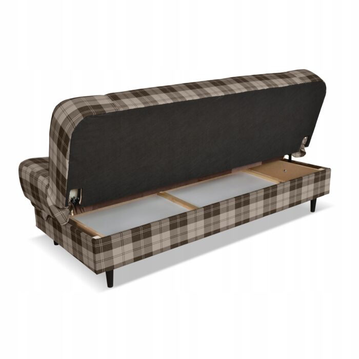 Kanapa sofa Sally rozkładana f spania Family meble krata brązowa - obrazek 9