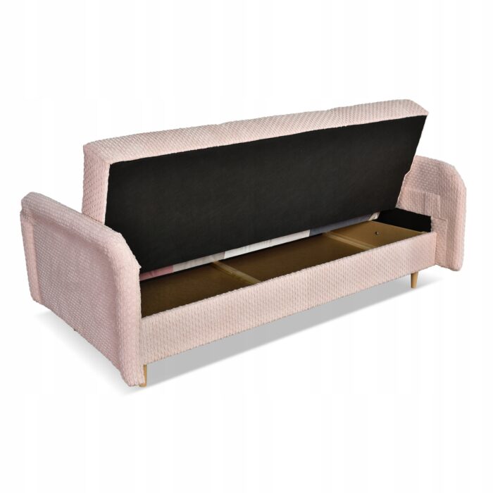 Kanapa sofa Merivo rozkładana wersalka f spania pojemnik Family różowa - obrazek 8