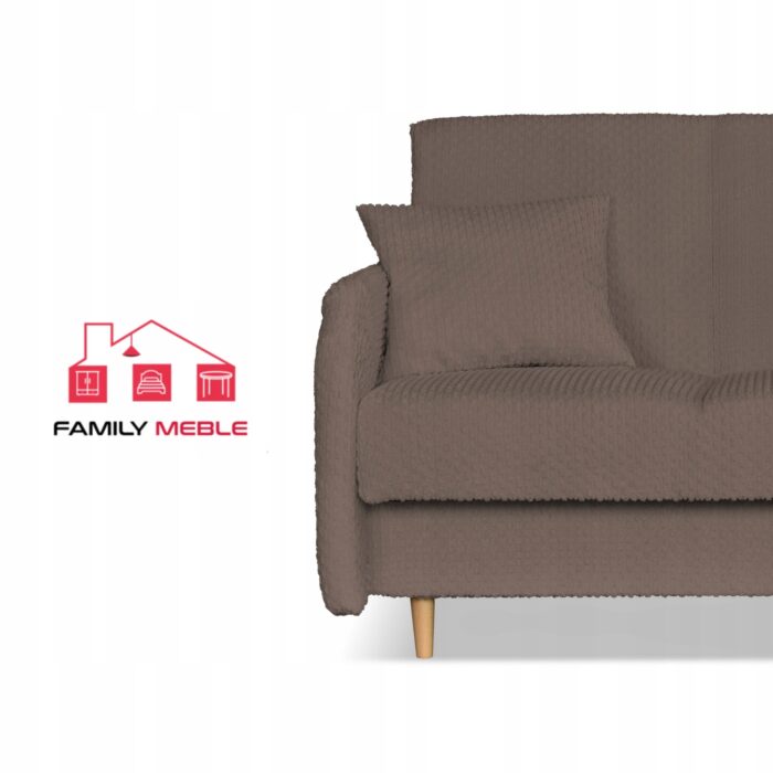 Kanapa sofa Merivo rozkładana wersalka f spania pojemnik Family brązowa - obrazek 2