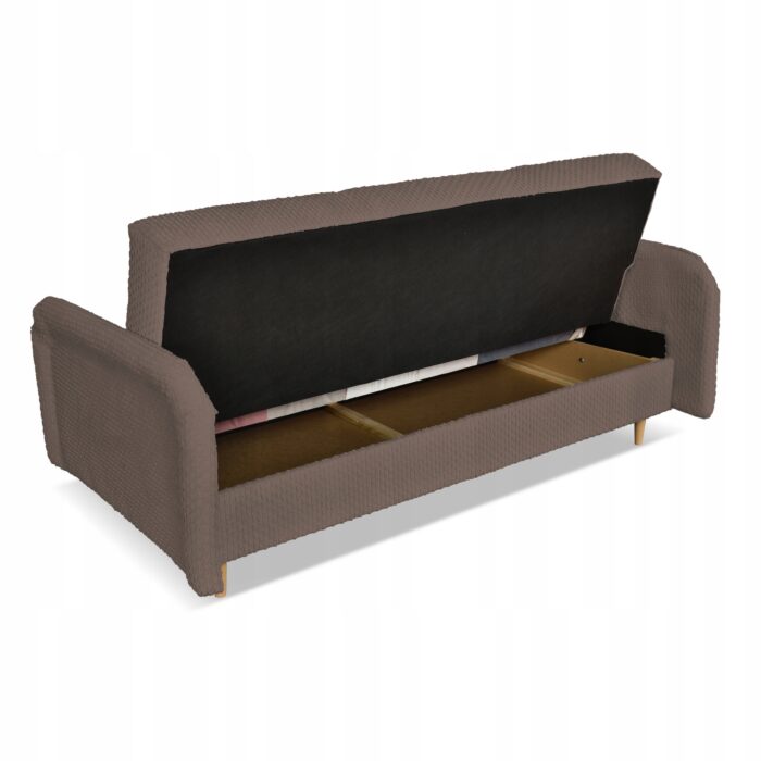 Kanapa sofa Merivo rozkładana wersalka f spania pojemnik Family brązowa - obrazek 8