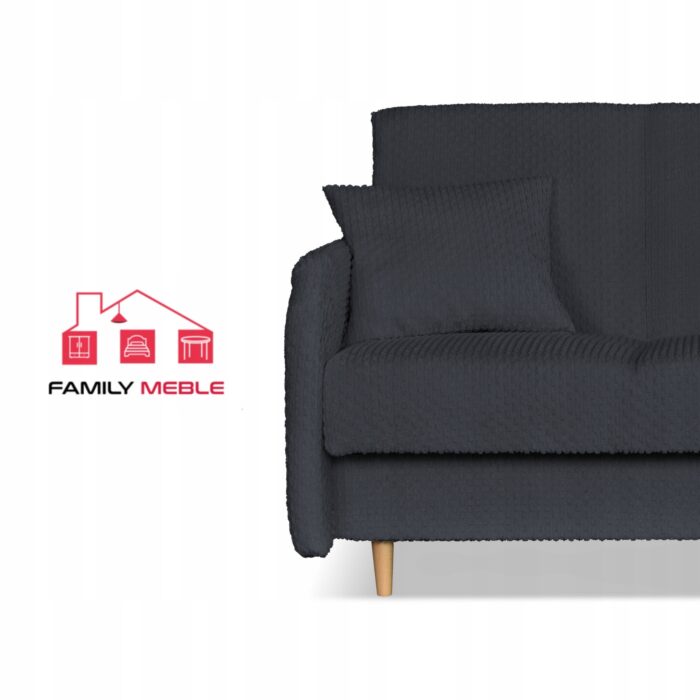 Kanapa sofa Merivo rozkładana wersalka f spania pojemnik Family grafitowa - obrazek 2
