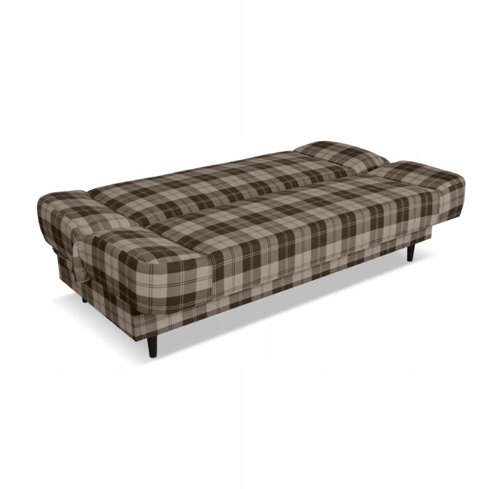 Kanapa sofa Sally rozkładana f spania Family meble krata brązowa - obrazek 10
