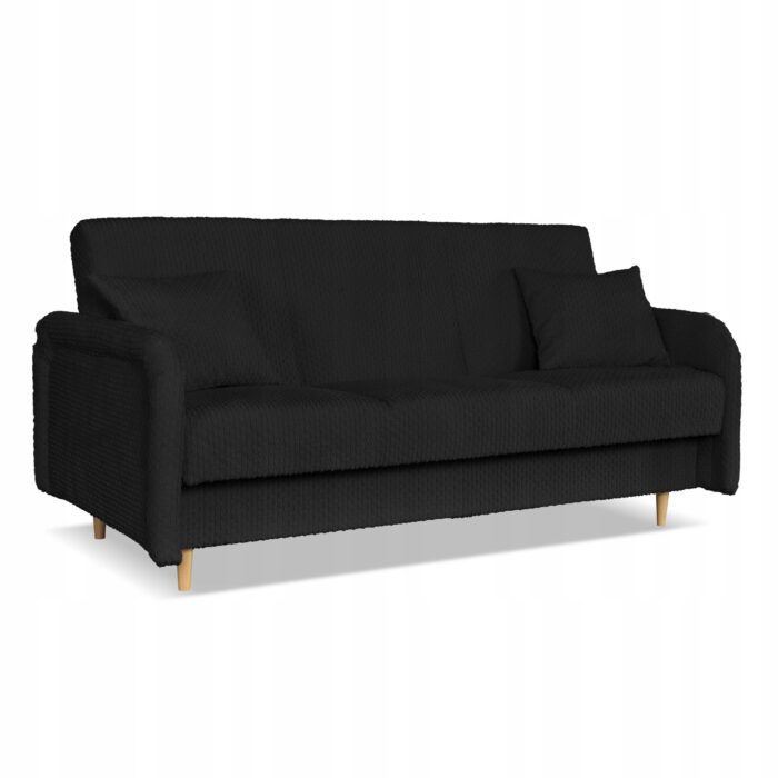 Kanapa sofa Merivo rozkładana wersalka f spania pojemnik Family czarna - obrazek 6