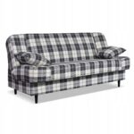 Kanapa sofa Sally rozkładana f spania Family meble krata granatowo - biała - obrazek 7