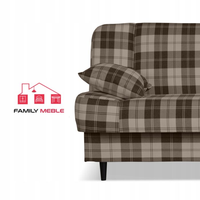 Kanapa sofa Sally rozkładana f spania Family meble krata brązowa - obrazek 2