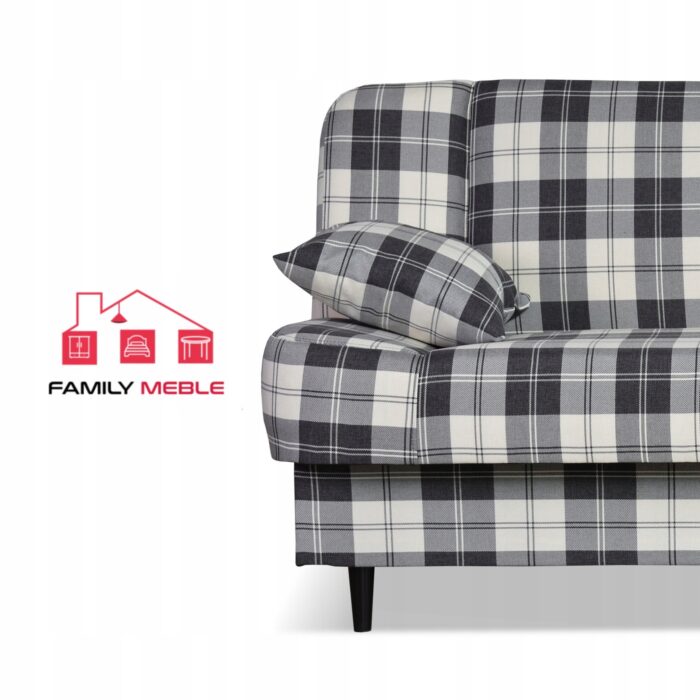 Kanapa sofa Sally rozkładana f spania Family meble krata granatowo - biała - obrazek 2