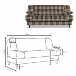 Kanapa sofa Sally rozkładana f spania Family meble krata brązowa - obrazek 5