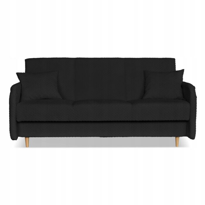 Kanapa sofa Merivo rozkładana wersalka f spania pojemnik Family czarna - obrazek 7