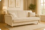 Kanapa sofa Merivo rozkładana wersalka f spania pojemnik Family brązowa - obrazek 3