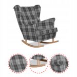 Fotel uszak Winston bujany skandynawski Family Meble krata szara - obrazek 4