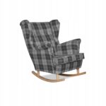 Fotel uszak Winston bujany skandynawski Family Meble krata szara - obrazek 6