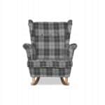 Fotel uszak Winston bujany skandynawski Family Meble krata szara - obrazek 7