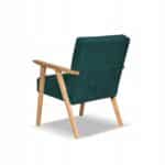 Fotel w stylu PRL retro vintage SOLER Family Meble zielony sztruks Anafi - obrazek 10