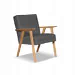 Fotel w stylu PRL retro vintage SOLER Family Meble szary welur Hunter - obrazek 8