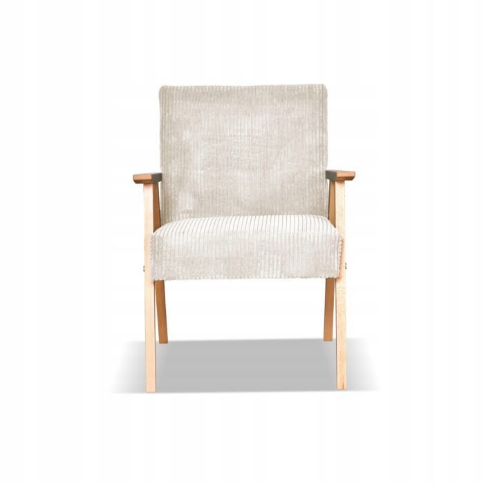 Fotel w stylu PRL retro vintage SOLER Family Meble beżowy sztruks Anafi - obrazek 8