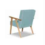 Fotel w stylu PRL retro vintage SOLER Family Meble turkusowy welur Hunter - obrazek 9