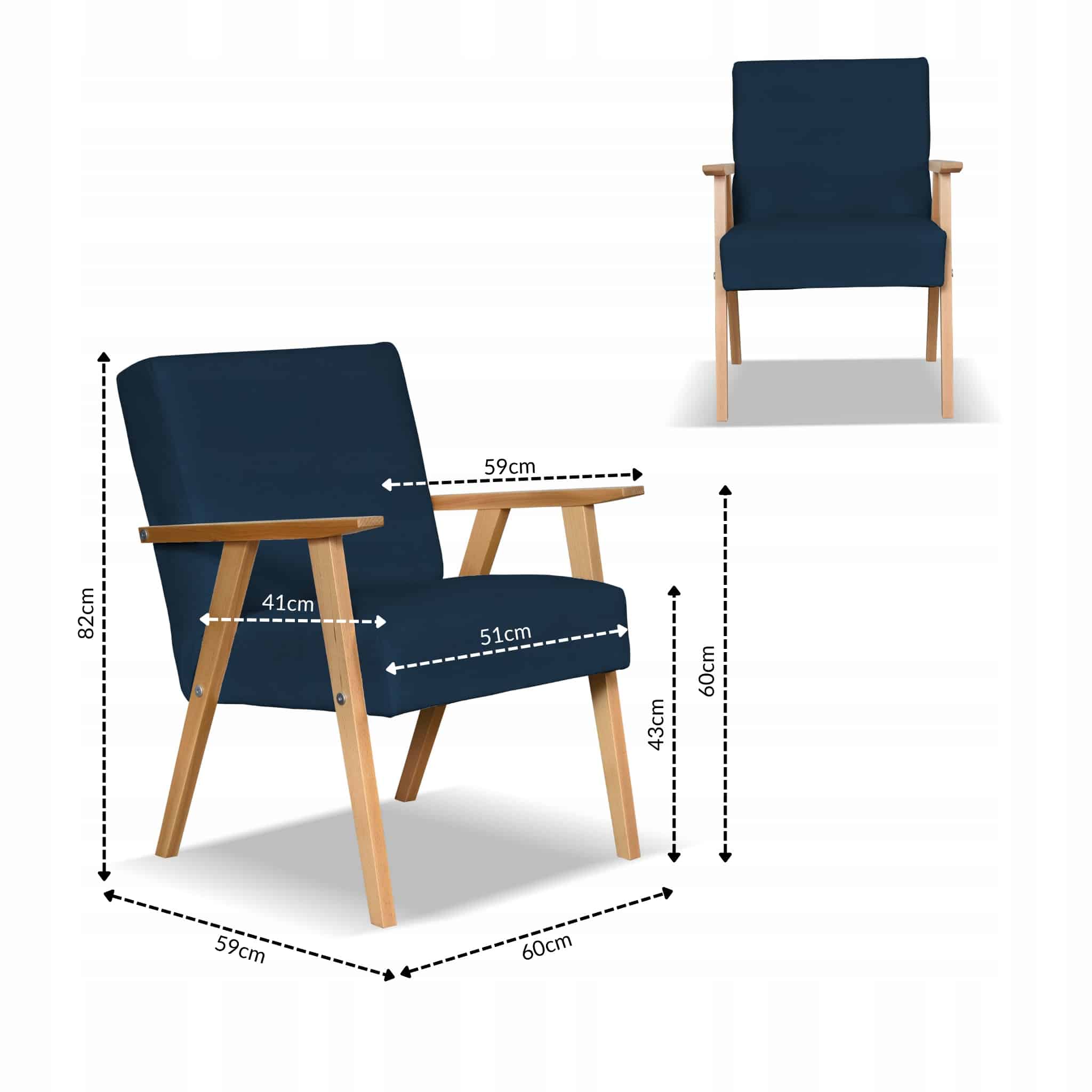 3ee3ce4e31cf985b16a8dca2a6718812.jpg Fotel w stylu PRL retro vintage SOLER Family Meble granatowy welur Hunter - obrazek 6