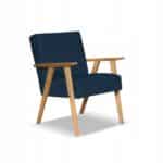 Fotel w stylu PRL retro vintage SOLER Family Meble granatowy welur Hunter - obrazek 8