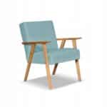 Fotel w stylu PRL retro vintage SOLER Family Meble turkusowy welur Hunter - obrazek 8
